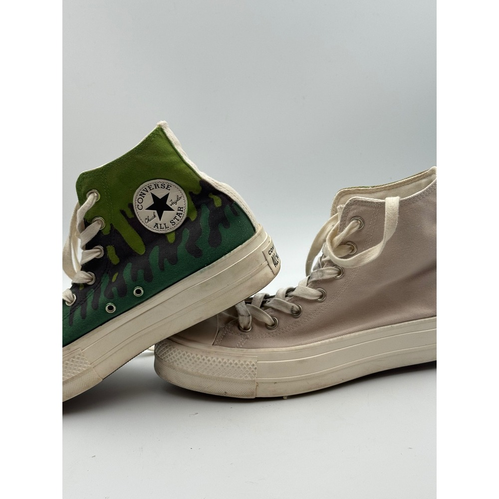 Converse Chuck Taylor All Star High Top Green Black‎ Slime Drip Graphic Sneakers - Picture 11 of 11
